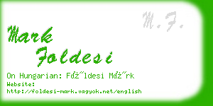mark foldesi business card