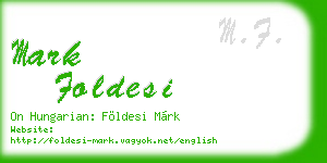 mark foldesi business card